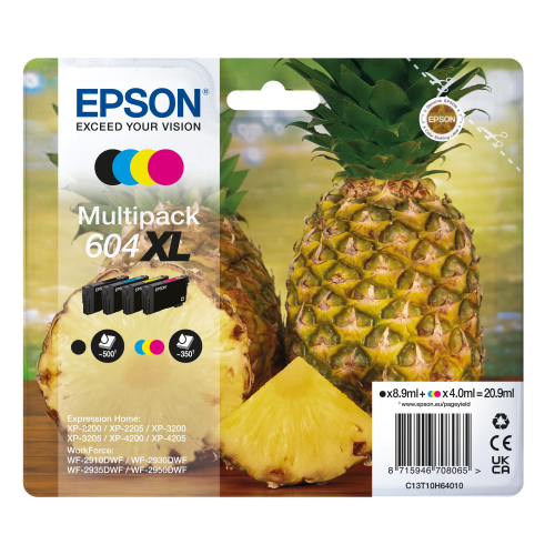 EPSON 604XL CARTUCCIA INK-JET ORIGINALE RESA ELEVATA XL NERO CIANO MAGENTA GIALLO